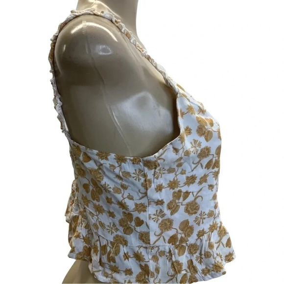 Self Esteem Size XL Flowers & Leaves Design Smocked Crop Top New With Tags - Picture 2 of 7